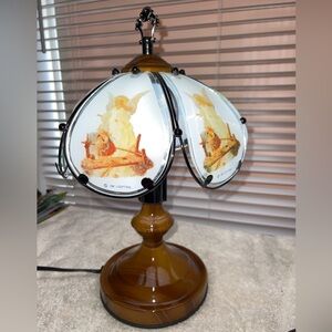 Vintage OK Lighting Angel Touch Lamp 6 Glass Panels 3 Way Touch Lighting